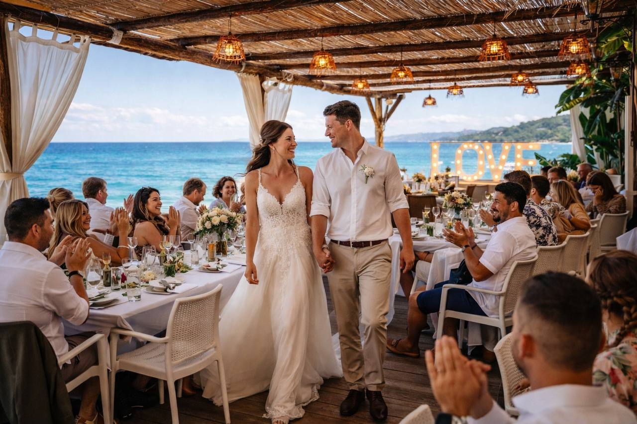 Mariage et réception face à la mer au Mombasa Beach à Villeneuve-Loubet